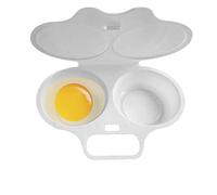 pologmase Hervidor de huevos para microondas, 2 compartimentos, apto para microondas, vaporizador de huevos, ahorra tiempo para tartas de maíz, huevos fritos, sándwiches, huevos cocidos