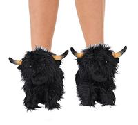 pologmase Zapatillas de vaca rellenas | Zapatos de invierno para mujer, Highland Cow Toy, peluche de peluche para dormitorio, salón, oficina, apartamento