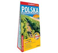 Pologne 1/750.000 (carte grand format laminée). Poland / Polska (Carte Laminée Routière et Tour)