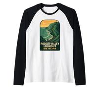 Pololu Valley Lookout Camisa Rugged Cliffs Black-Sand Cove Camiseta Manga Raglan