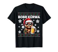 Polonia Bober Kurwa Meme Navidad Polaco Cerveza Bober Camiseta