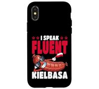 Polonia I Speak Fluent Kielbasa Bandera polaca Carcasa para iPhone X/XS