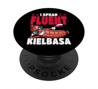 Polonia I Speak Fluent Kielbasa Bandera polaca PopSockets PopGrip Adhesivo