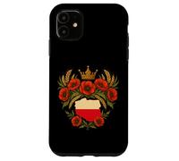 Polonia Mapa Corona Amapolas Polska Arte Patriótico Carcasa para iPhone 11