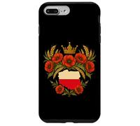 Polonia Mapa Corona Amapolas Polska Arte Patriótico Carcasa para iPhone 7 Plus/8 Plus