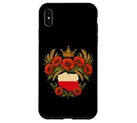 Polonia Mapa Corona Amapolas Polska Arte Patriótico Carcasa para iPhone XS MAX