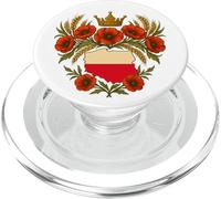 Polonia Mapa Corona Amapolas Polska Arte Patriótico PopSockets PopGrip para MagSafe