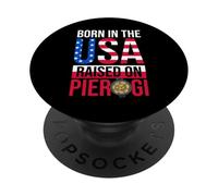 Polonia nació en los Estados Unidos Criada en Pierogi Polonia Heritage PopSockets PopGrip Adhesivo