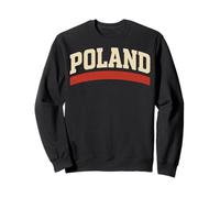Polonia Retro Tipografía Letras Arqueadas Estilo Deportivo Vintage Sudadera