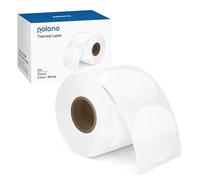 POLONO Etiquetas Térmicas Directas Redondas Blancas Autoadhesivas de 2" de Impresora Térmica para Dirección, Envío, Diseño de Bricolaje, Código, Compatible con Munbyn, Zebra, Rollo (750 Etiquetas)