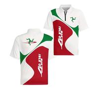 Polos 3D Hombre Corte Ajustado Manga Corta para I.s.l.e of M.a.n T..T Colores Contrastantes Media Suave Camisetas con Cuello Cómodas Ropa Interior-BaiHongSe||XX_l