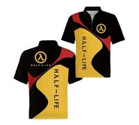 Polos 3D Hombre Estilo Deportivo Ideales La Vida Media H.a..lf-L.i.fe Camisetas De Manga Corta Cremallera Secado Rápido para Golf Suaves con Cuello-HeiHuangSe||3X_l