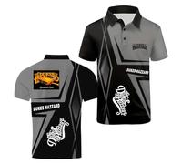 Polos 3D Hombre Estilo Urbano para D.u.KE.s G.en.eral L.e.e Car Camiseta Ajustada Botones Manga Corta Estampada Deportivo Media-HuiSe||s