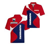 Polos 3D Hombre Manga Corta Golf para Entrenamientos H-.u.s-.a.b.e.r.g Camisetas Cremallera Tops con Cuello Chándal Cómodo Transpirable Media-HongLanSe||l