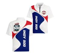 Polos 3D para Hombre Corte Ajustado Ropa Deportiva In.di.an.Ap.OL.is 500 Golf Media Manga Cómoda Corta Camiseta Estampada con Cremallera-BaiLanSe||3X_l