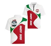 Polos 3D para Hombre Corte Ajustado Ropa Deportiva In.di.an.Ap.OL.is 500 Golf Media Manga Cómoda Corta Camiseta Estampada con Cremallera-BaiHongSe||x_l