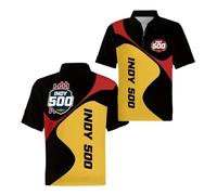 Polos 3D para Hombre Corte Ajustado Ropa Deportiva In.di.an.Ap.OL.is 500 Golf Media Manga Cómoda Corta Camiseta Estampada con Cremallera-HeiHuangSe||XX_l