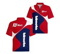 Polos 3D Transpirables para Hombre Camiseta De Tenis B.i.m.o.t.a Ropa Deportiva Retazos Suave Activa Manga Corta Acogedora con Cremallera Superior-HongLanSe||x_s