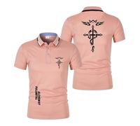 Polos Ajustados para Hombre para F.u.ll.me.t.al Al.ch.e.mi.st Camisetas Suaves con Botones Estampados Camiseta De Rugby De Media Manga Ropa Superior-FS||3X_l