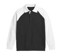Polos Camisa de malla con botones con textura en contraste blanca y ajuste informal para un confort informal, Le Noir, XXXXXL