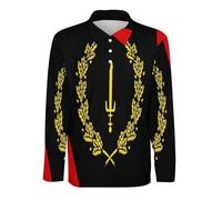 Polos De Manga Larga para Hombre De Secado Rápido Ideales para Correr Tenis Y Golf Transpirables Trabajo Camisetas con La Bandera Afroamericana del Mes De La Historia Negra Talla L