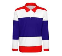 Polos De Manga Larga para Hombre Ideales para Jugar Al Golf Camisetas Polo Casuales Elegantes con La Bandera del Reino De Tailandia Secado Rápido Grandes para Adultos Cuello Tipo Polo Talla XL
