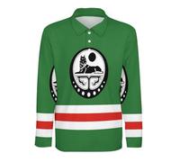 Polos De Manga Larga para Hombre Ideales para Jugar Al Golf Camisetas Polo Informales Elegantes con La Bandera De La República De Chechenia Secado Grandes para Adultos Camisetes Casuales con Cuello