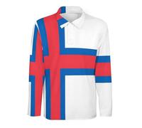 Polos De Manga Larga para Hombre para Jugar Al Golf Camisetas Polo Informales Elegantes con Estampado De Bandera De Las Islas Feroe Secado Grandes para Adultos Cuello Camisero Disponibles Talla 3XL