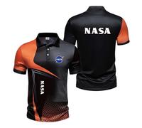 Polos Deportivos 3D De Secado Rápido Hombre La N.A.S.A Camiseta Cómoda Corta para Entrenar Botones Y Costuras Media Manga-ZongS||XX_l
