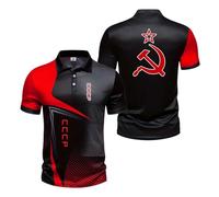 Polos Deportivos con Estampado 3D Hombre para C.C.C.P Camisetas Costuras Que Absorben La Humedad Ropa De Rugby Manga Corta Fitness-HongS||x_l