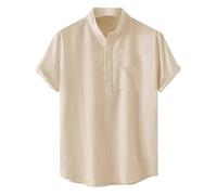 Polos Hombre Blanco Polos Masculino Deportivo Blusa Informal De Manga Corta con Cuello Alto Y Color Liso Camisetas Camiseta Vida Diaria Verano