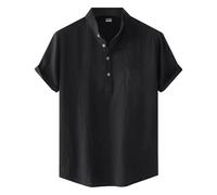 Polos Hombre Blanco Polos Masculino Deportivo Blusa Informal De Manga Corta con Cuello Alto Y Color Liso Camisetas Camiseta Vida Diaria Verano