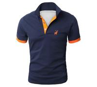 Polos Hombre Blanco Polos Masculino Deportivo Camisa Informal Manga Corta Estampado Europeo Ciervo para Negocios Ideal Comercio Exterior Camisetas Camiseta Vida Diaria Verano