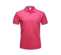 Polos Hombre Manga Corta Camiseta Polo Dry Fit for Hombre, Transpirable, de poliéster, for Golf, Unisex, de Secado rápido, con Cuello Deportivo(Rose Red,XXL)