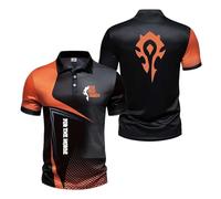Polos Hombre para FOR The HOR-DE, Golf Hombre Camisa de Verano Slim Fit Camiseta, Ideal para Deportes, Golf y Ropa Informal, Office(Orange,3XL)