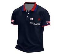 Polos Hombre Polo Casual con Estampado De Bandera Británica Jack Y Botones En La Solapa Diseño Festivo Y De Negocios Informal con Manga Corta para Celebraciones Que Ofrece Un Look Patriótico