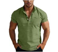 Polos Hombre Slim Fit Polos Hombre Algodón Camisa De Manga Corta Abotonada para Estilo Casual para Negocios O Trabajo con Bolsillo Camisetas Top Deportes Verano