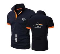 Polos Lisos De Manga Corta para Hombre Pi.n.k F.lo.yd Collision Color Secado Rápido Ropa Superior Camisetas Suaves con Cuello Media -SLanS+ChengS||l