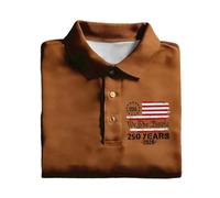 Polos Manga Corta Hombre Polo Casual De Negocios con Estampado De Bandera Manga Corta Botones Y Solapa para Celebraciones Festivas Diseño Elegante Y Transpirable Que Te Brinda Un Estilo Patr