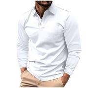 Polos Manga Larga Hombre,Camiseta Manga Larga Hombre de Cuello Solapa con Botones Casual Ligera Top Deportivo Sueltos Color Sólido Pullover Estilo Básico Cómodo Poloshirt Casuales Otoño Invierno