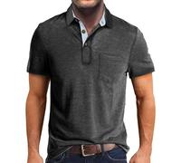 Polos Masculino Blanco Polos De Hombre Slim Fit Top Oversize De Manga Corta con Cuello Abotonado Y Solapa Color Liso Ideal para Verano Y Primavera Camiseta Camisa Vida Diaria Verano