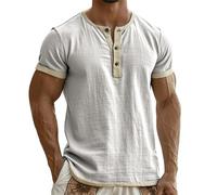 Polos Masculino Blanco Polos Masculino Manga Corta Camisetas Informales De Manga Corta con Cuello Redondo Y Lavado Suave para Mayor Comodidad Diaria Camiseta Camisa Vida Diaria Verano