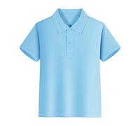 Polos Niños Verde, Camiseta de Verano para Niños con Botones Hombres Transpirable Manga Corta Camiseta, Cuello de Solapa Suave Tops para Niños Clásicos Tops Sólido Color Camiseta Ropa Talla 120-150