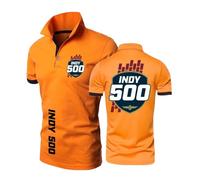 Polos para Hombre Ropa Interior Activa In.di.an.Ap.OL.is 500 Camiseta De Patchwork Superior con Cuello Estampado Lisa Media Manga Cómoda-ChengSe||s