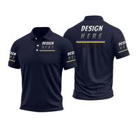 Polos Personalizados para Hombres y Mujeres,Polos Casuales con Texto/Foto Personalizados,Camiseta de Manga Corta con Cuello Alto para Deportes al Aire Libre (Azul Oscuro)