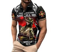 Poloshirt Impreso 3D Caballeros Templarios para Hombre St Georges Day Camiseta deportiva de manga corta cuello abotonado Transpirable Camisa para Fiesta Tenis Golf Negocios Trabajo Ligero Y Aerado