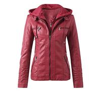 POLPqeD Tallas Grandes Mujer Cazadora Piel Cazadoras Piel Mujer Mujer Chaqueta Cuero Sintético Biker Slim Casual Cuello de Solapa Biker Cuero Mujer Mujer Invierno Rebajas 7 Colores S~Xxxxl