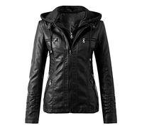POLPqeD Tallas Grandes Mujer Cazadora Piel Cazadoras Piel Mujer Mujer Chaqueta Cuero Sintético Biker Slim Casual Cuello de Solapa Biker Cuero Mujer Mujer Invierno Rebajas 7 Colores S~Xxxxl