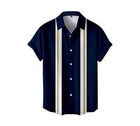 Polsini Camicia Corte da Uomo per Vacanze estive Turismo spiaggia Moda Tendenza Tempo libero Stampa digitale 3D Corbata, azul oscuro, 4XL