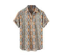 Polsini Camicia Corte da Uomo per Vacanze estive Turismo spiaggia Moda Tendenza Tempo libero Stampa digitale 3D Corbata, NARANJA, 4XL